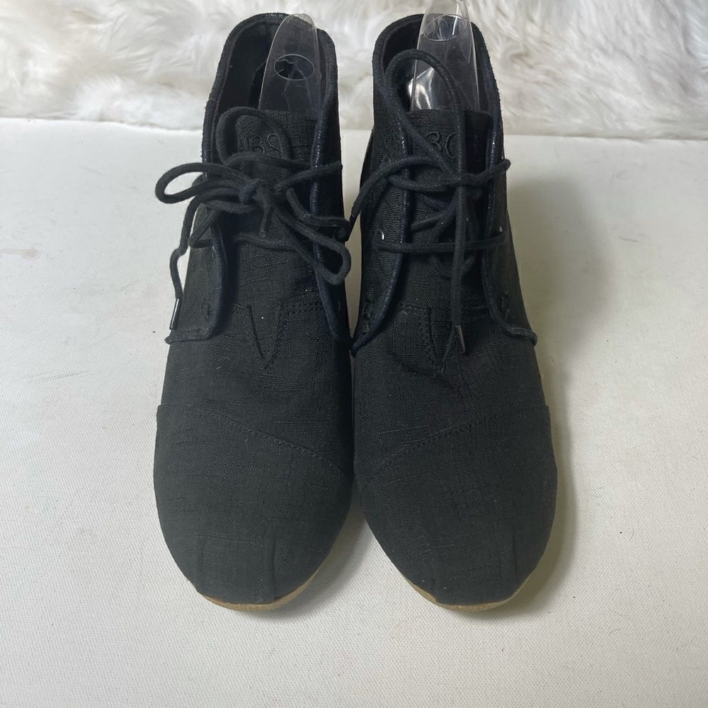 Bobs From Skechers Memory Foam Black Canvas Ankle… - image 2